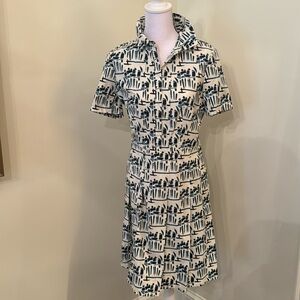 Tory Burch Figurine Stretch Poplin Shirt Dress